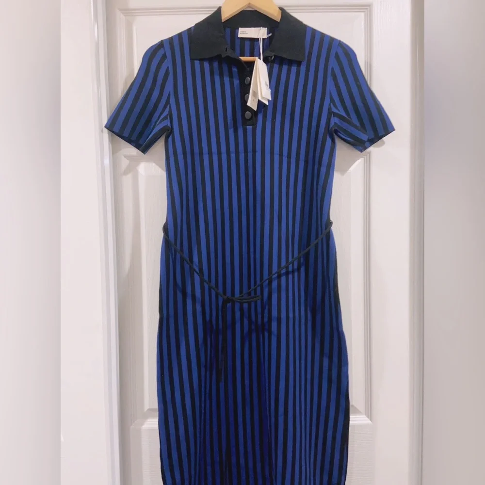 NWT $498 Tory Burch Vertical Stripe Midi Dress